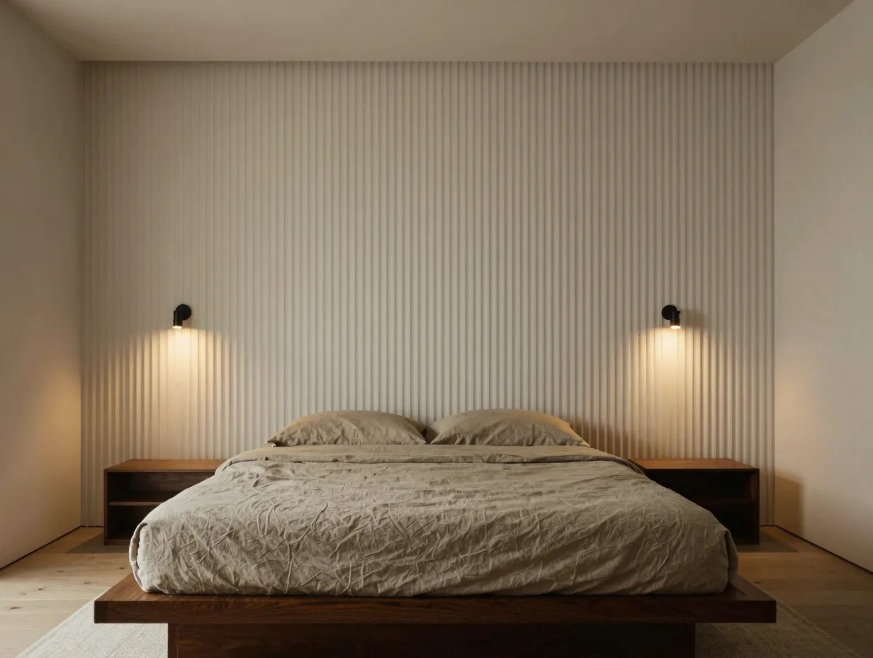 Fluted pvc headboard feature walls