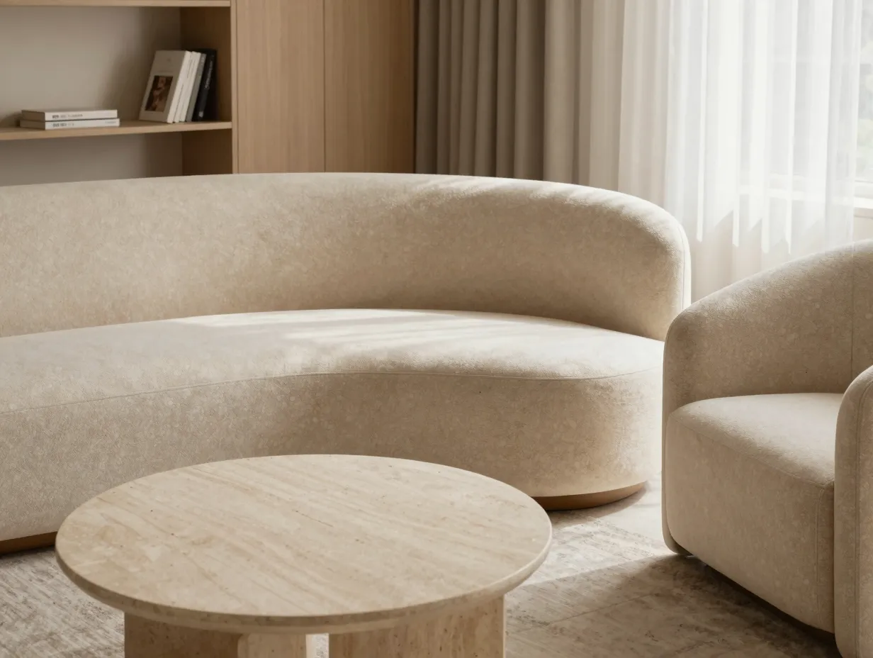Curved organic furniture silhouettes