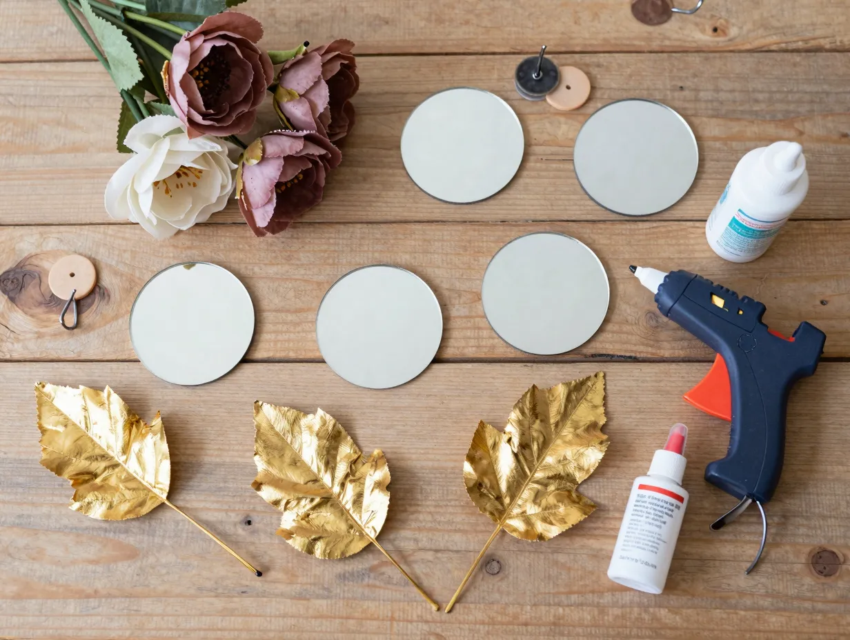 Budget dollar store mirror flower wall cluster