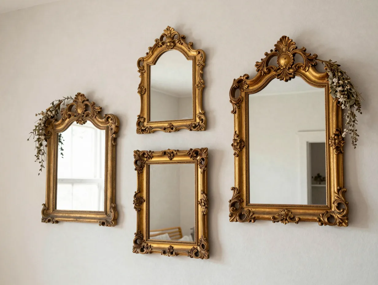 Vintage mirrors with floral frames