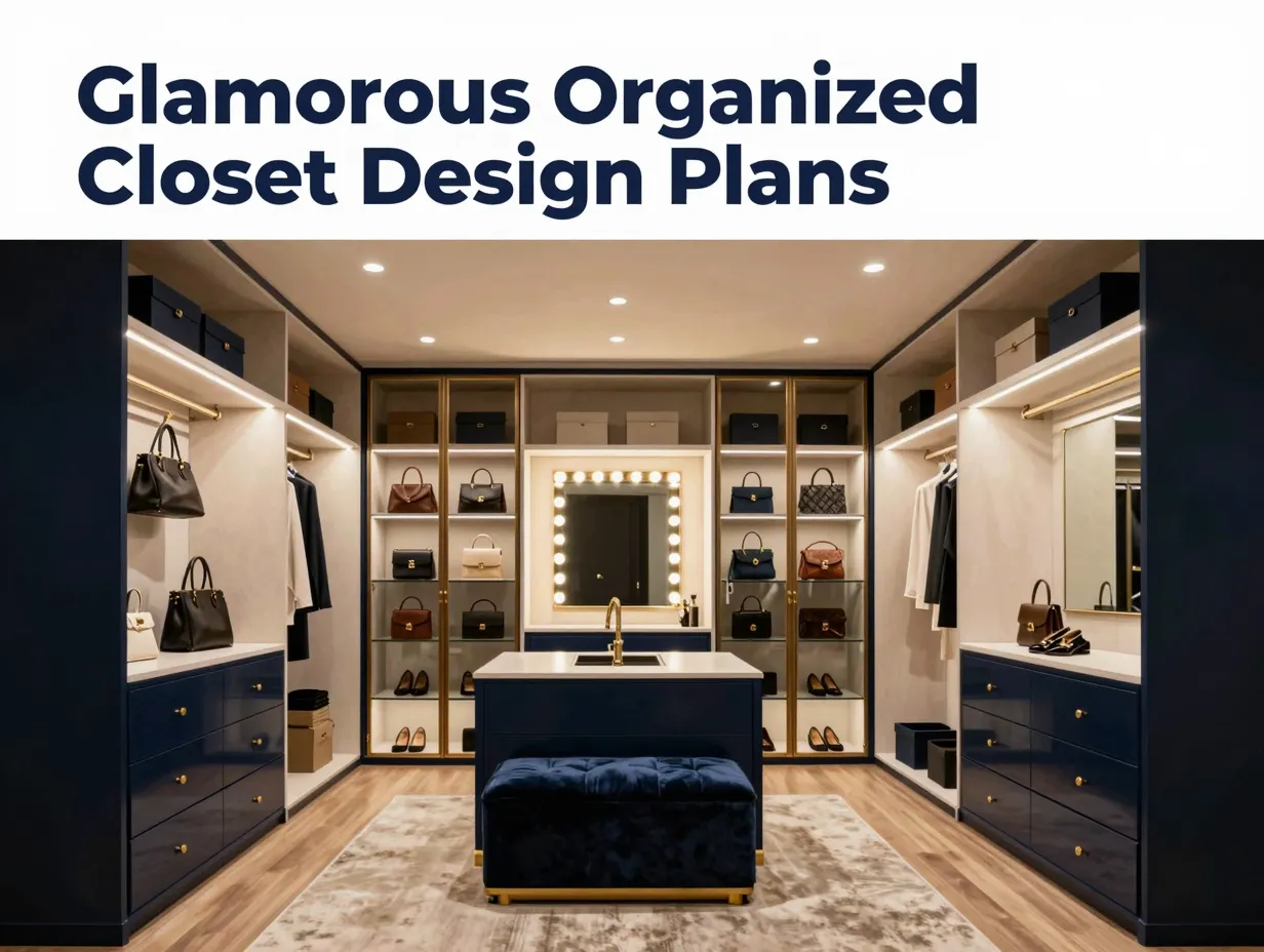Glamorous organized closet design plans