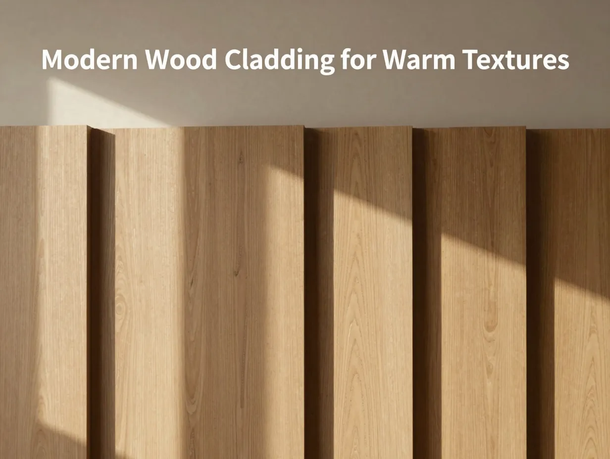 Modern wood cladding for warm textures