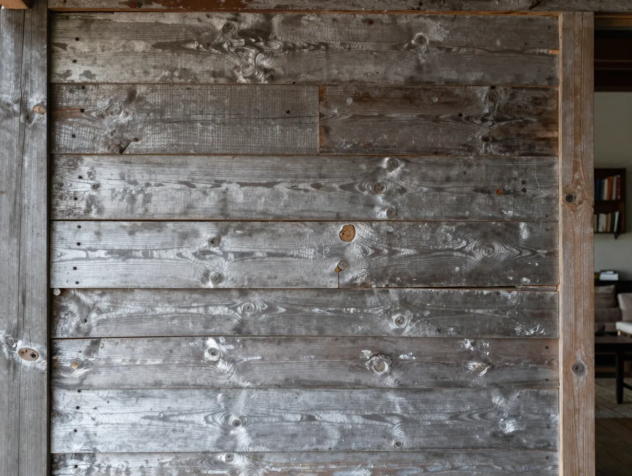 Reclaimed and weathered wood cladding