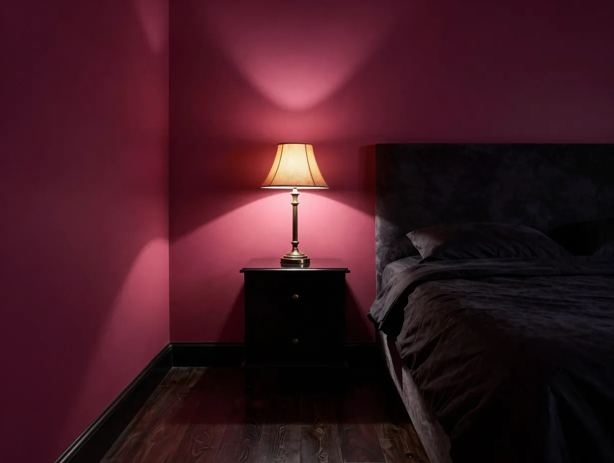 Deep saturated pink with dark accents
