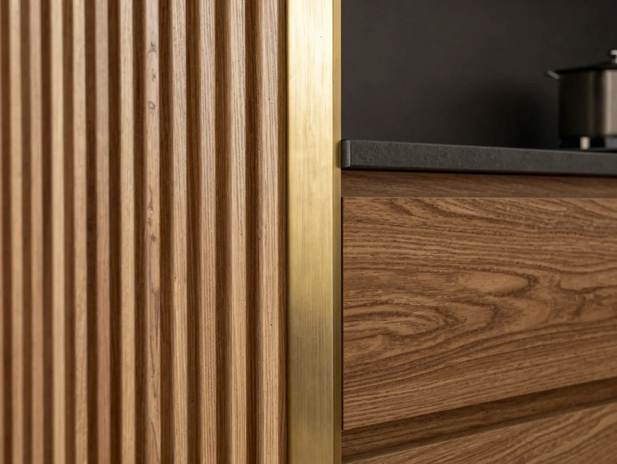 Mixed material wood and metal cladding