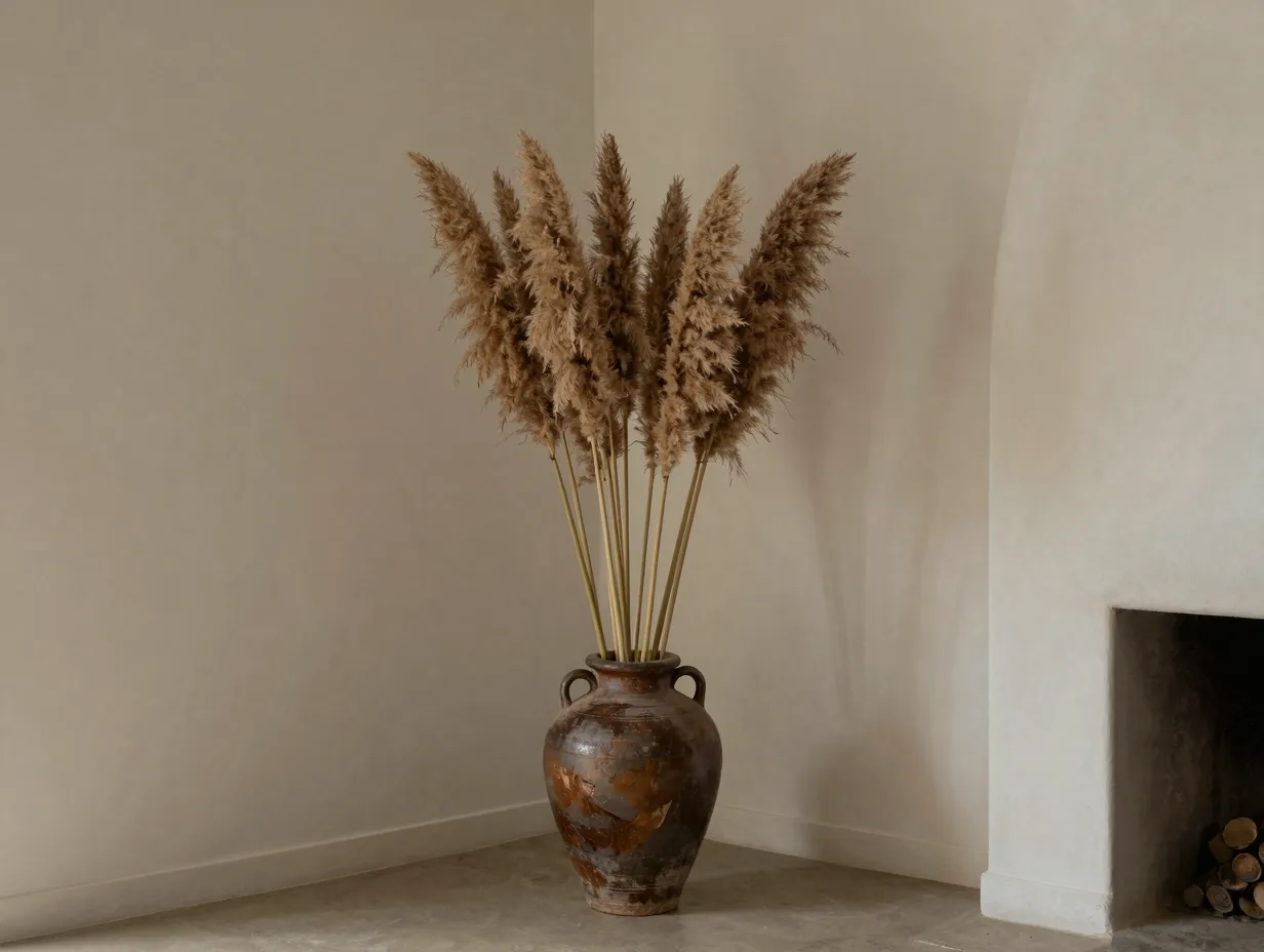 Tall floor vases as vertical accents
