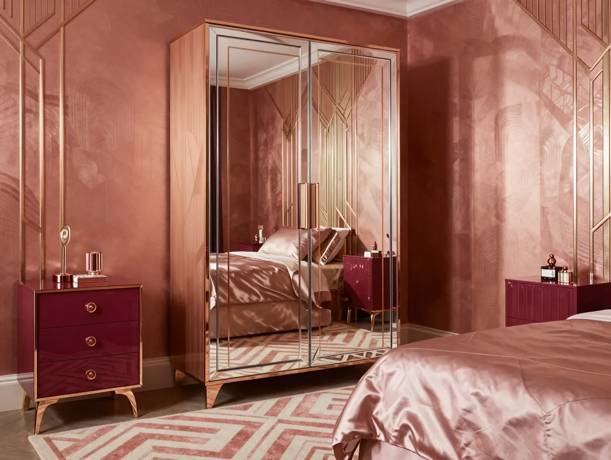 Art deco pink with geometric details