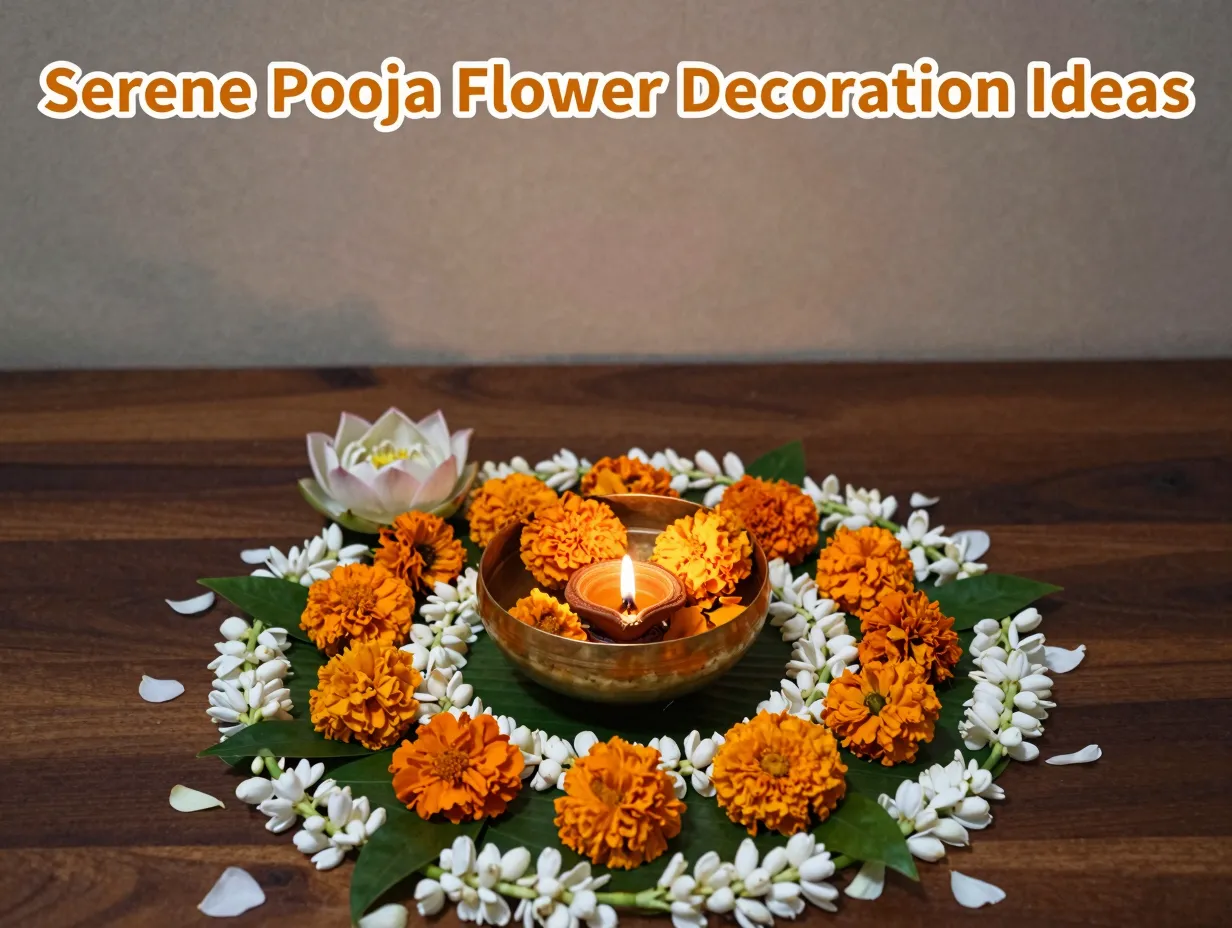 Serene pooja flower decoration ideas