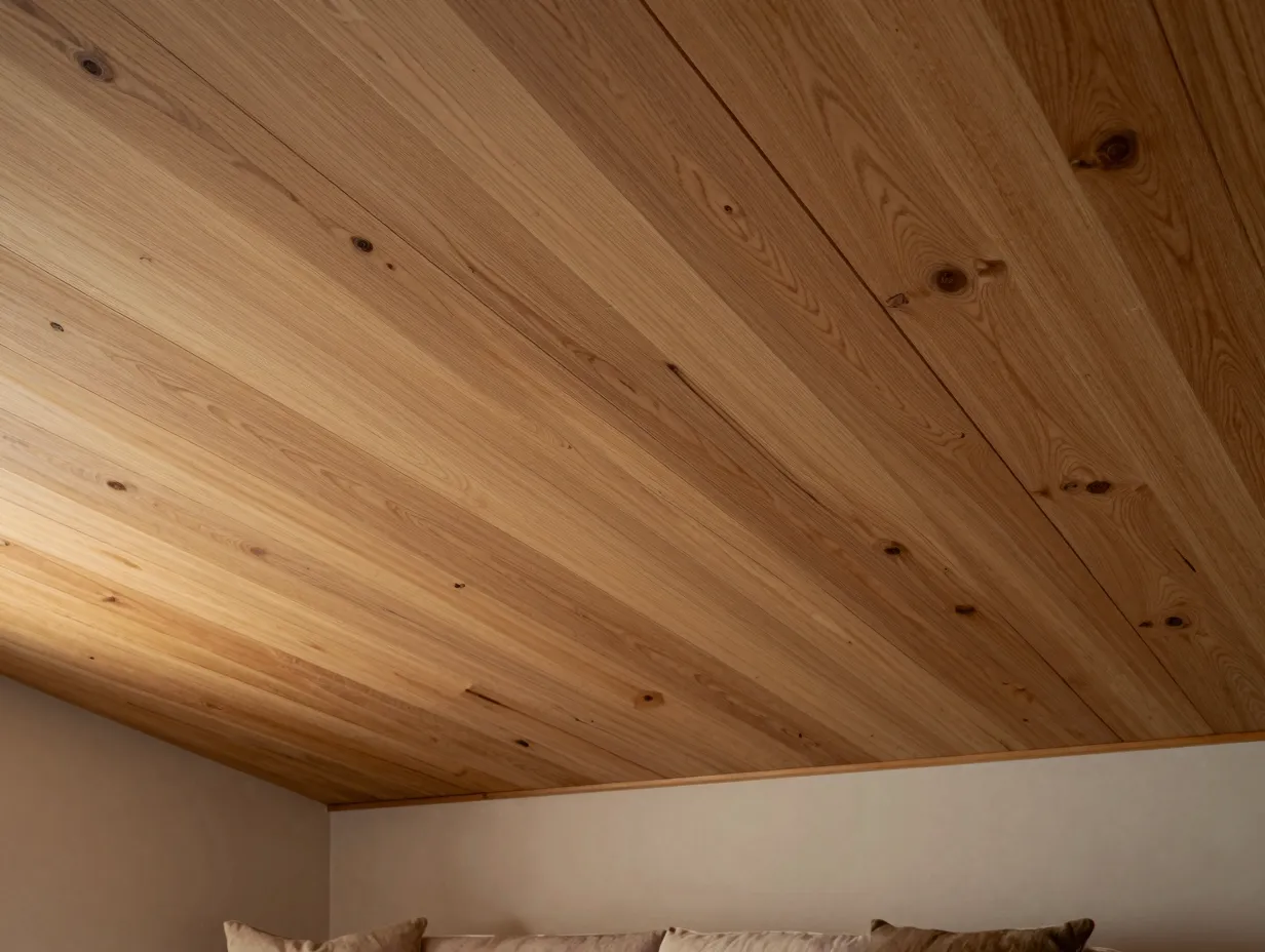 Wooden panel ceiling