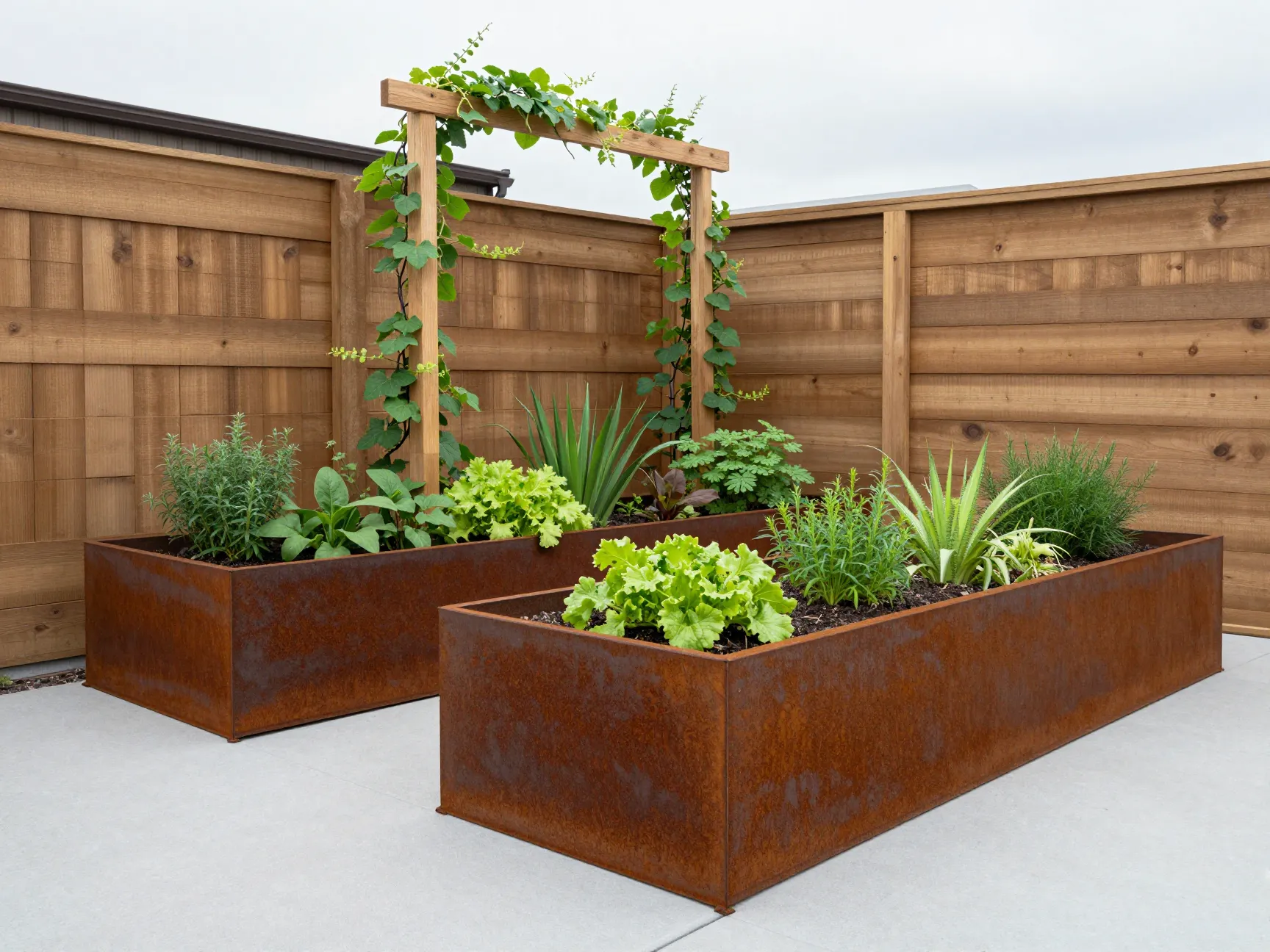 Use raised beds to maximize productivity and visual structure