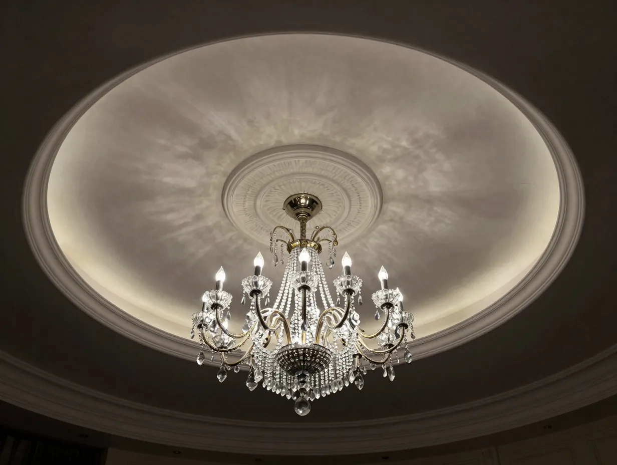 Crystal or chandelier integrated ceiling