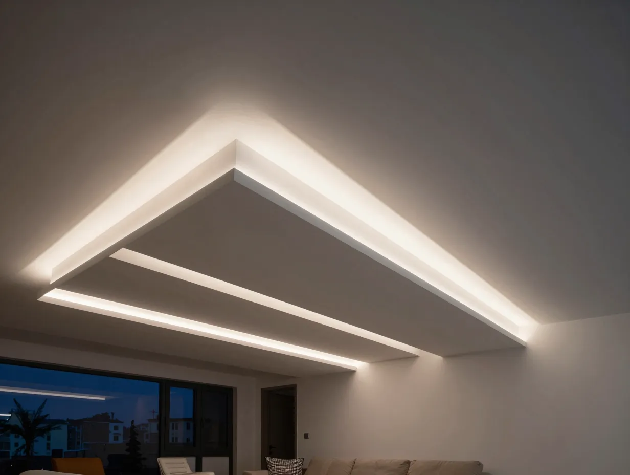 Layered gypsum ceiling