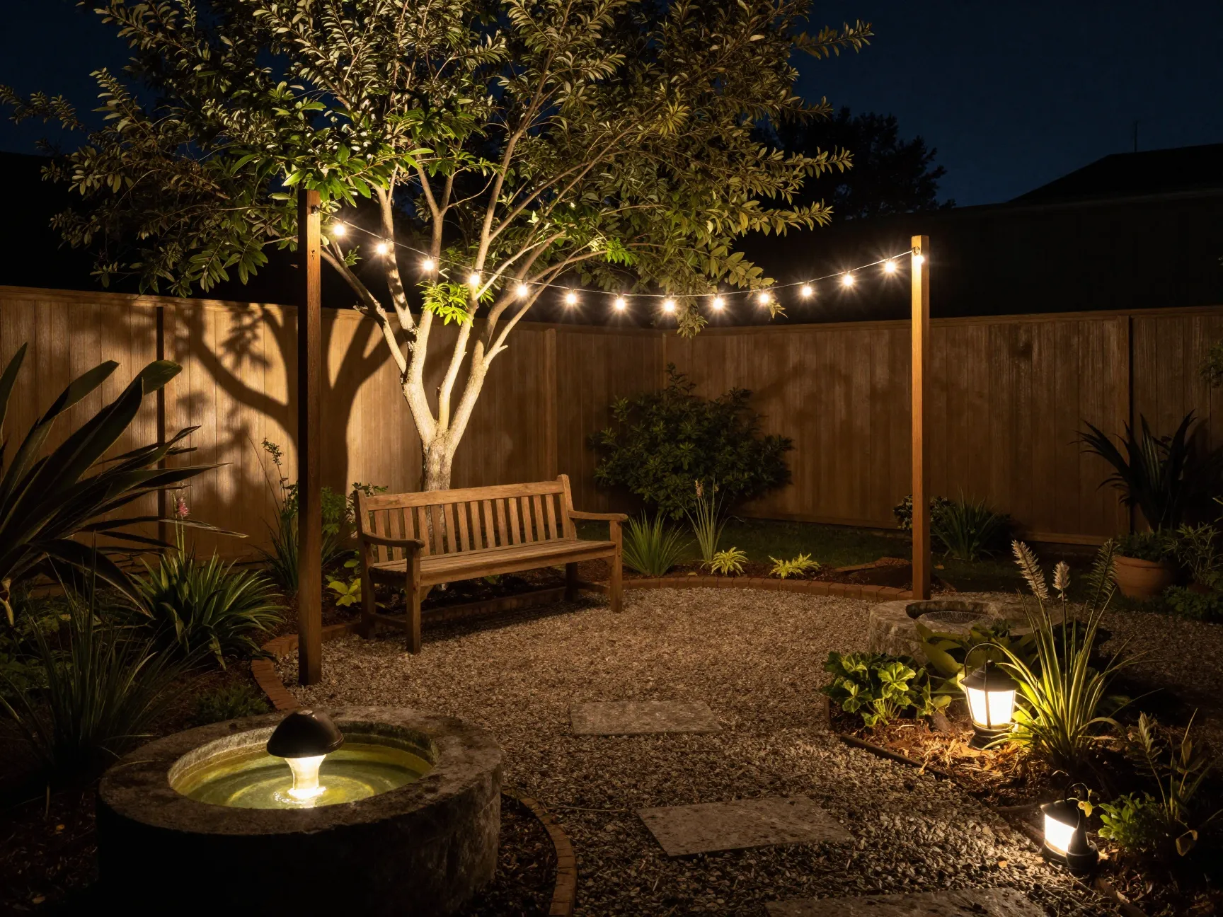 Design a lighting plan that extends your garden into the evening