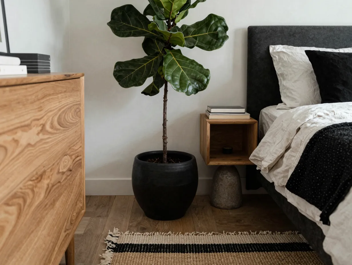 Natural materials and greenery as softening agents