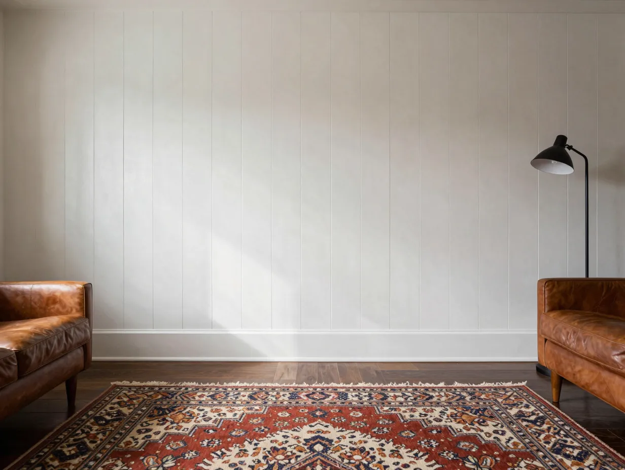 The classic white vertical accent wall
