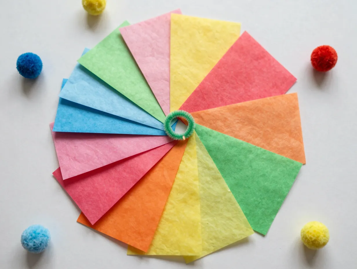 Tissue paper pom pom flowers