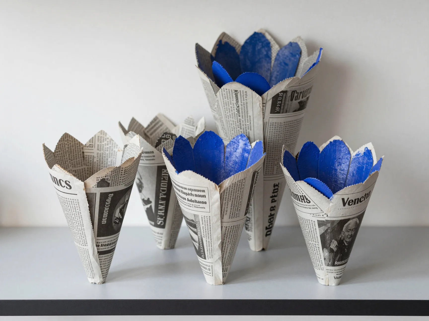 Newspaper cone flowers