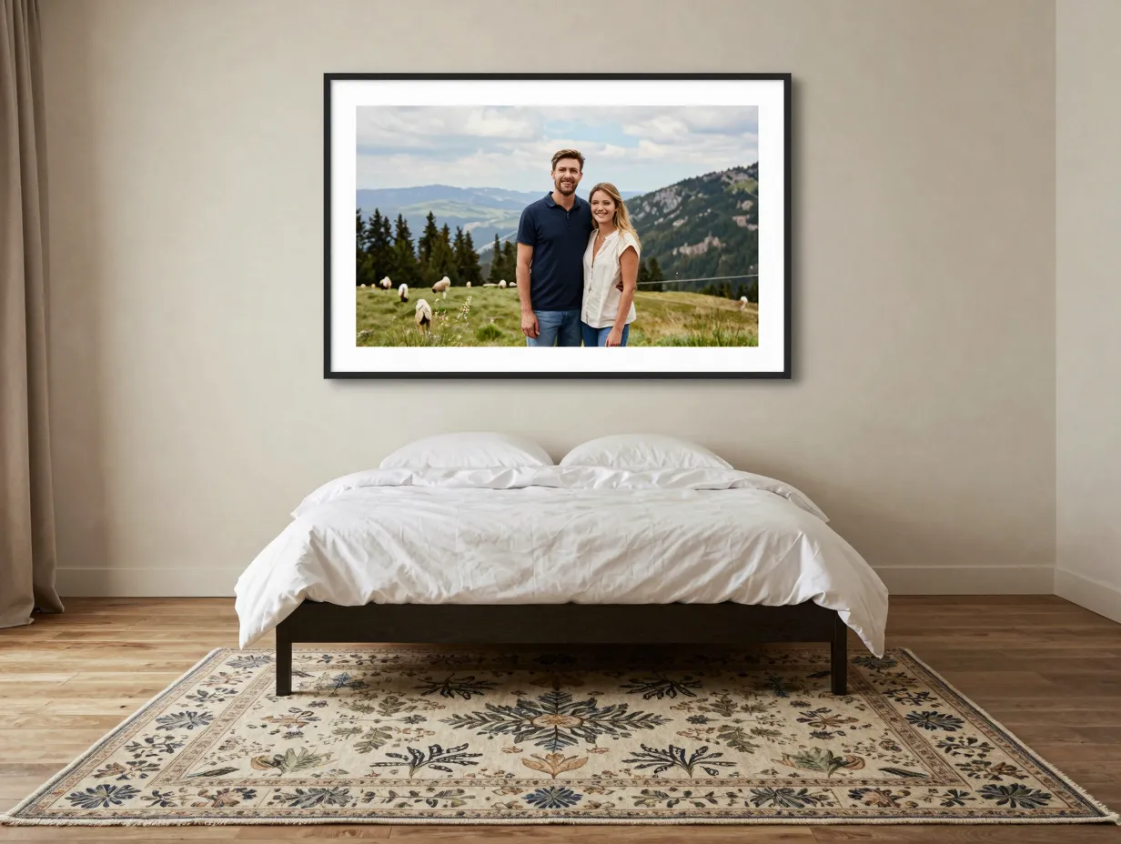 Curate art and rugs as statement pieces