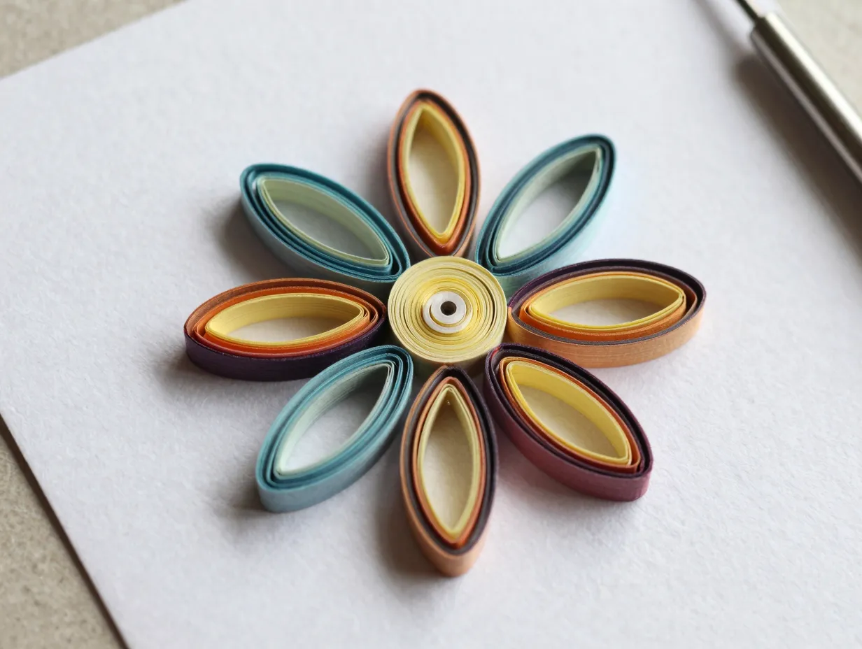 Quilling paper flowers