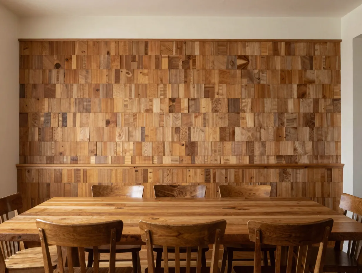 Vertical shiplap as a dining room statement wall