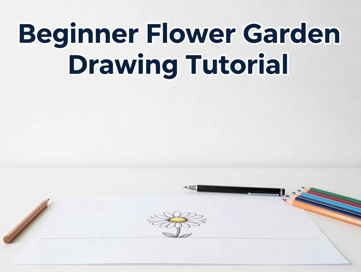 Beginner flower garden drawing tutorial