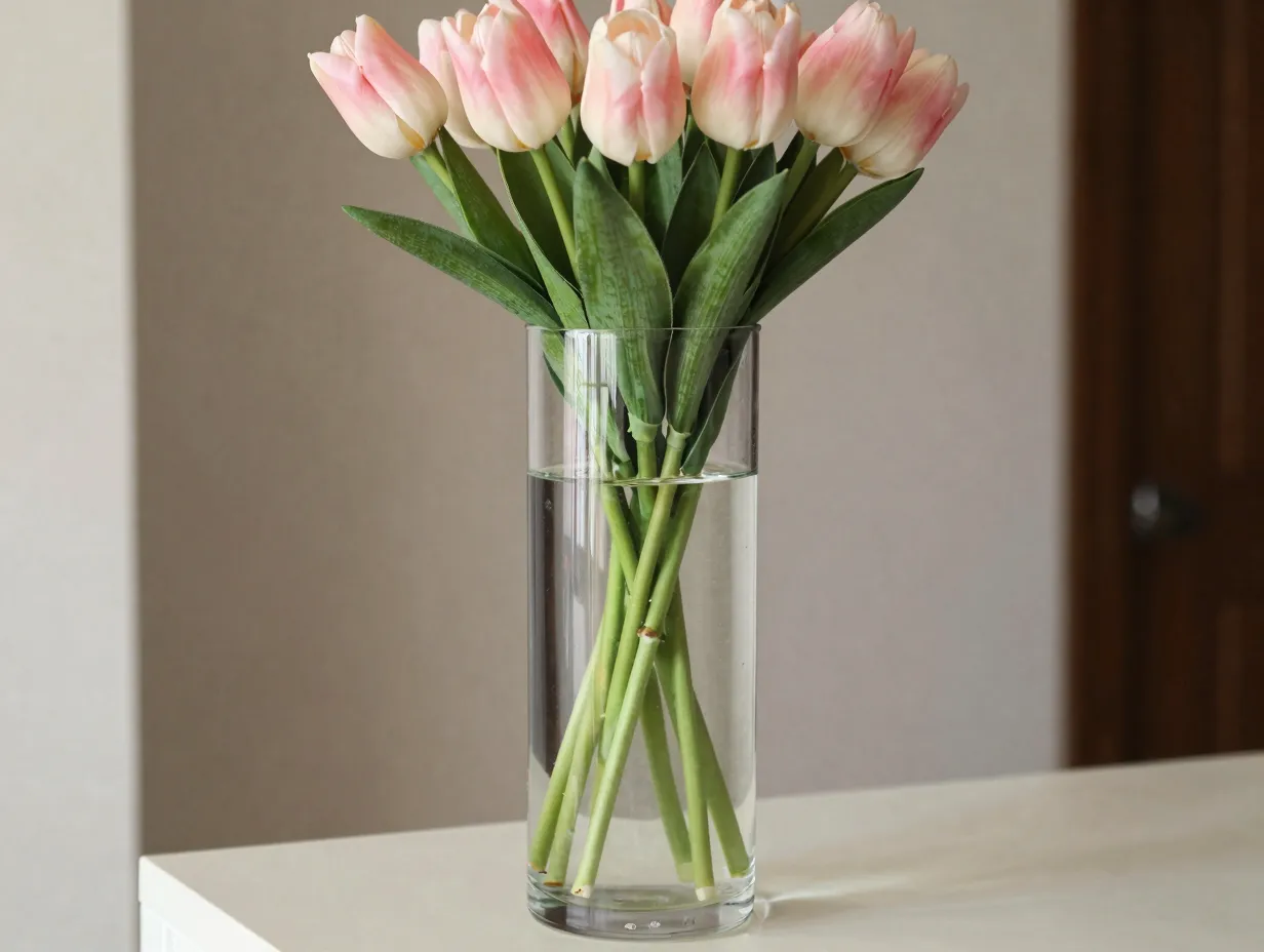 3 use real water in clear glass vases