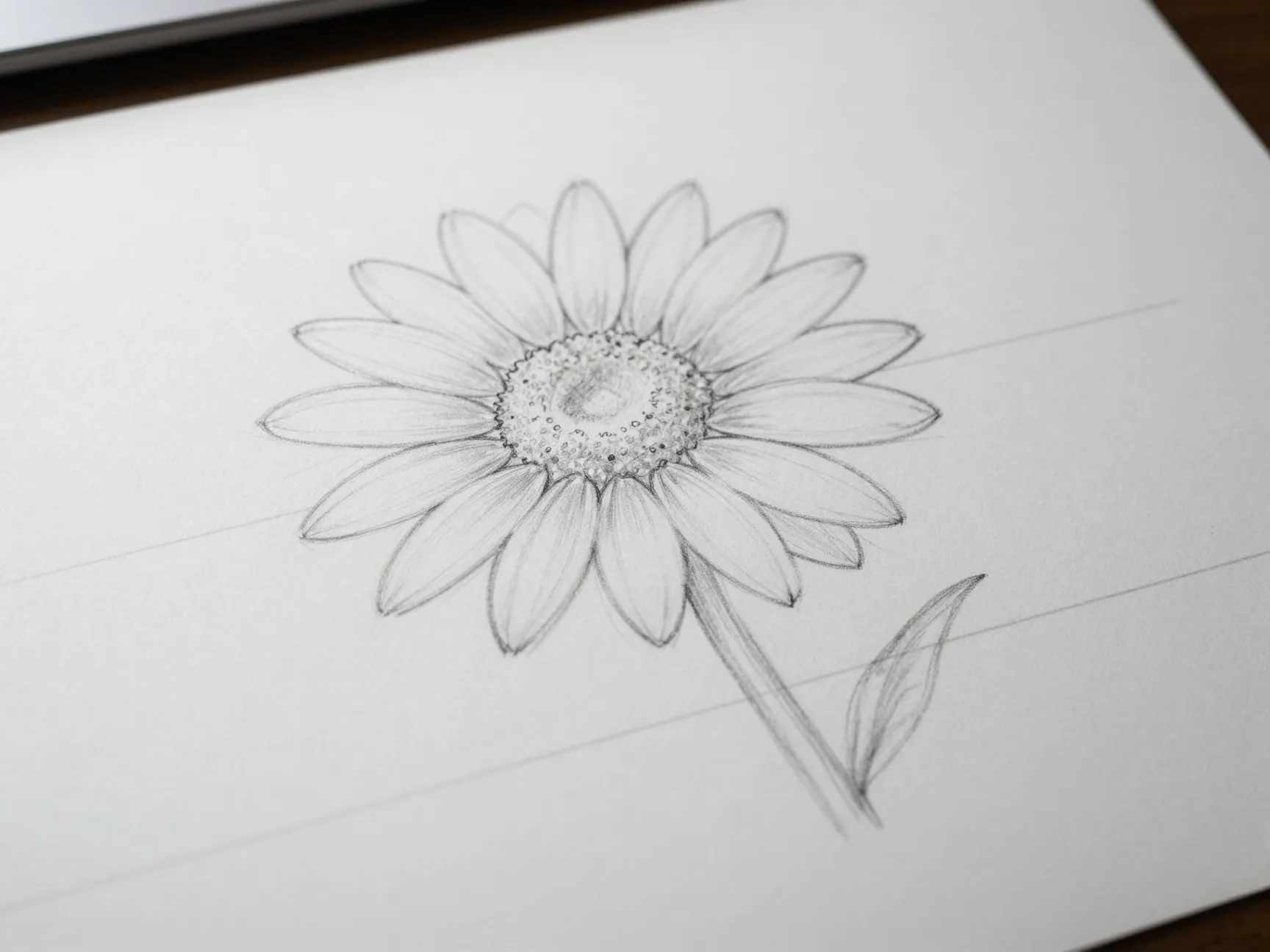 Sketch a centerpiece flower first