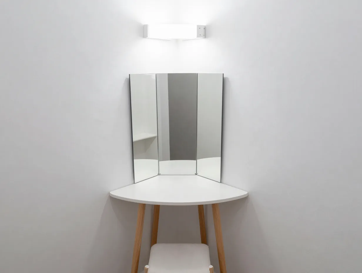 Compact corner vanity for small spaces