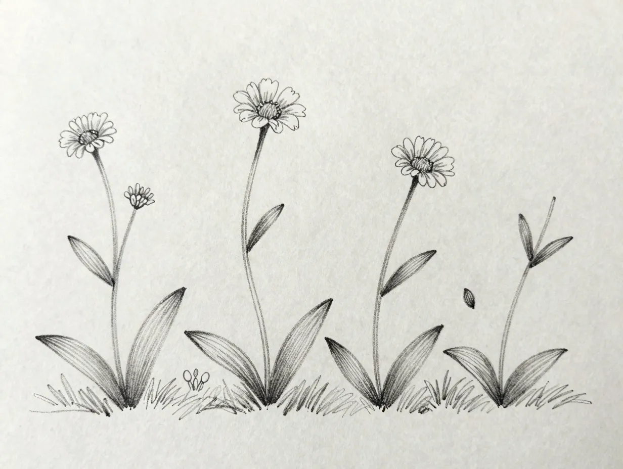 Connect stems and add leaves