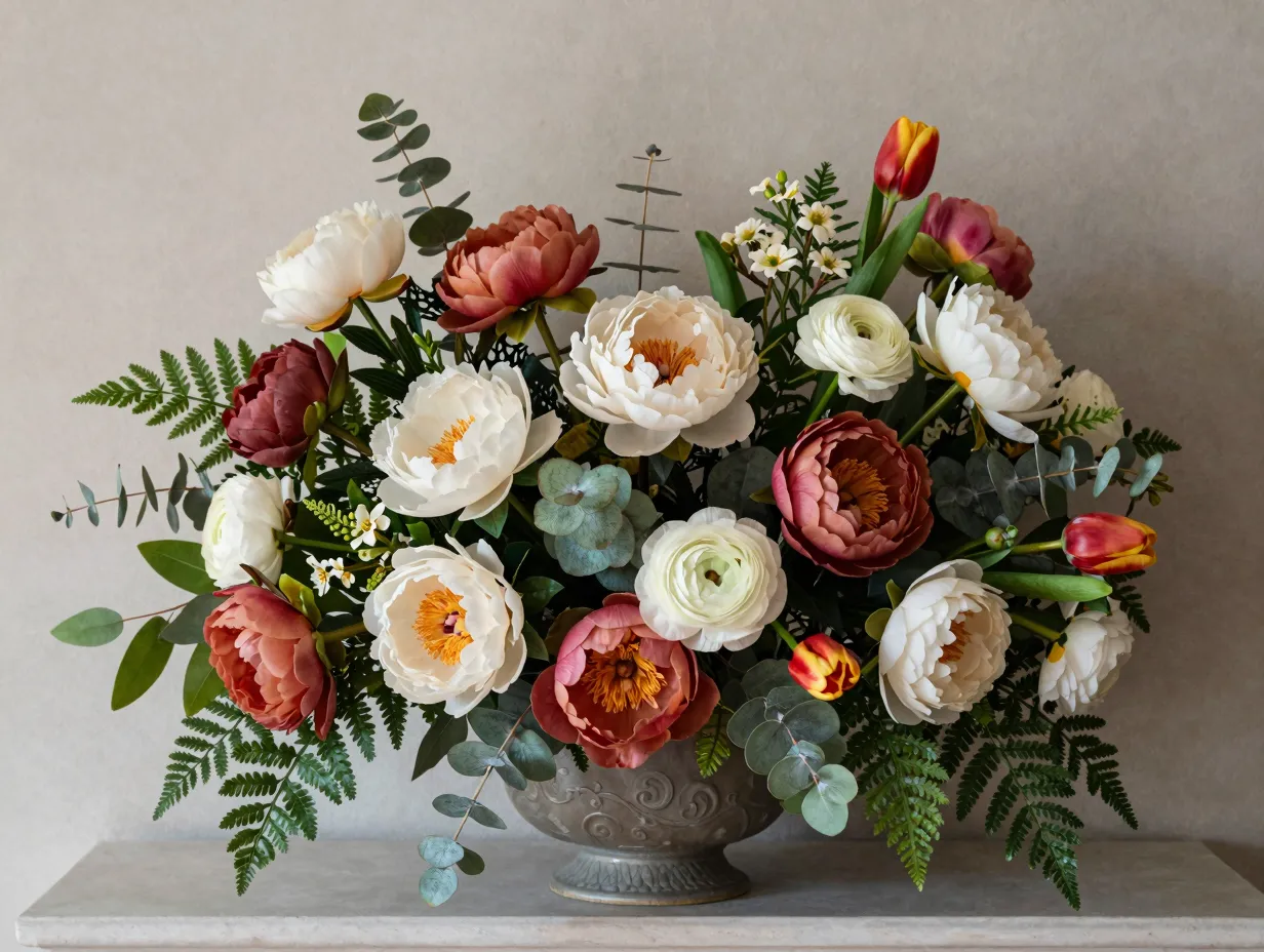 6 layer textures by combining different flower types and foliage