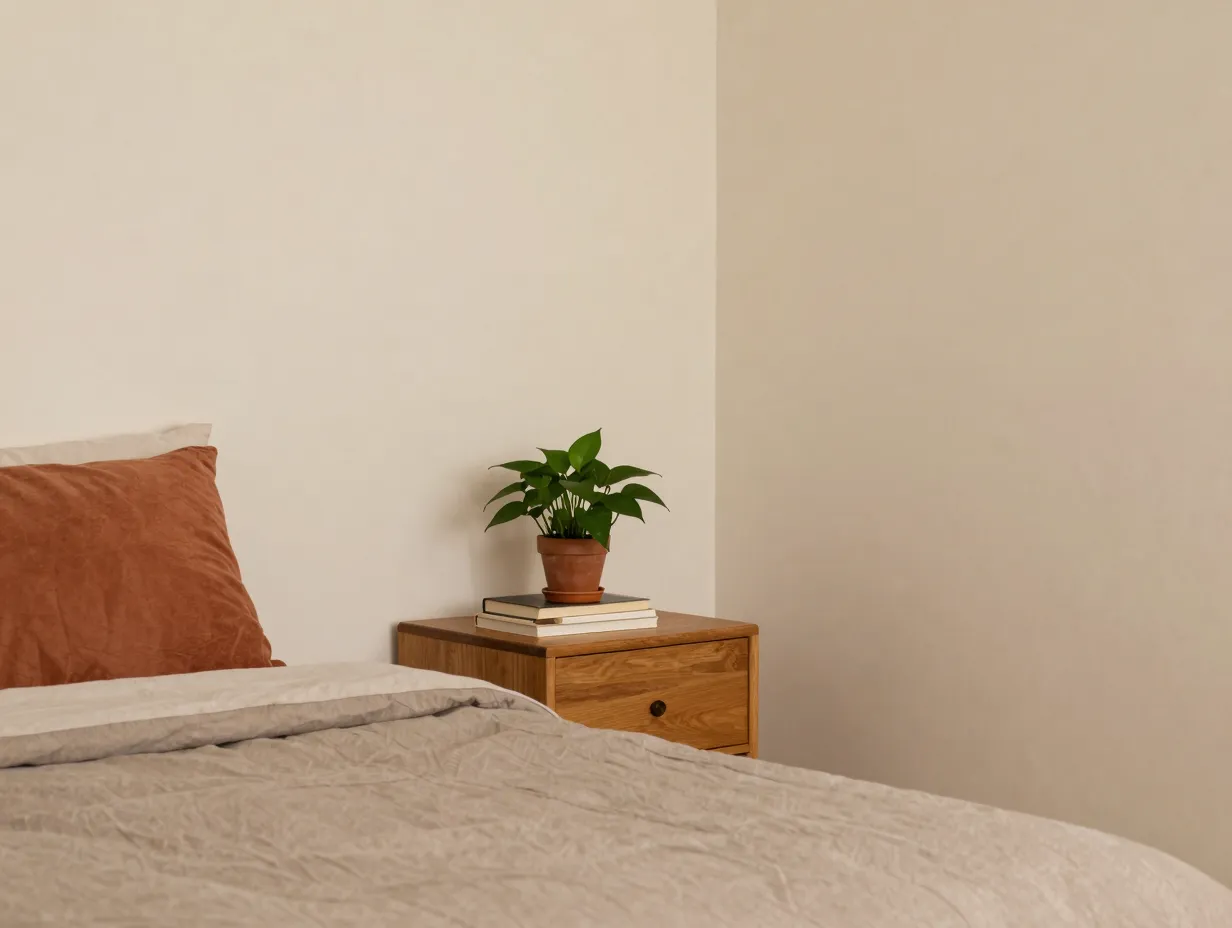 Anchor the room in a warm layered neutral palette