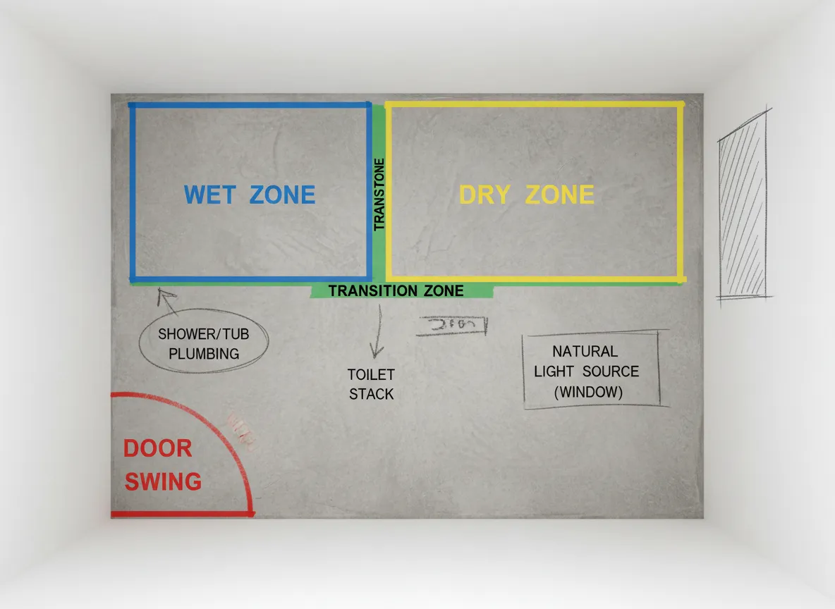 Start with a zoning plan before choosing any finishes