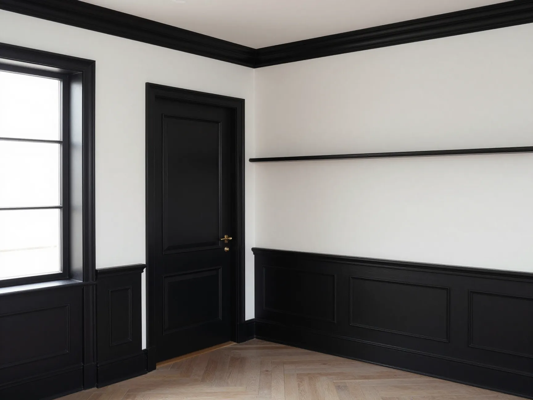 All black trim and woodwork for architectural drama