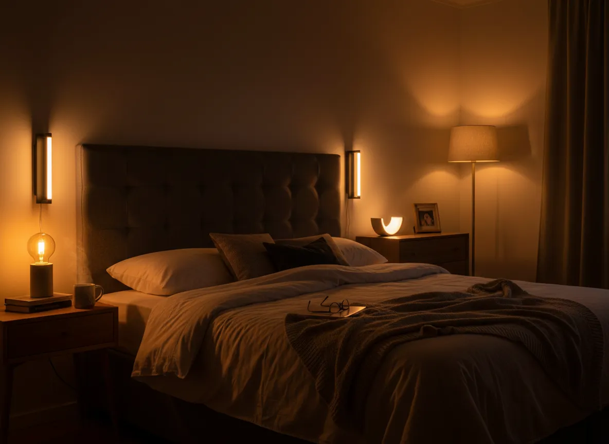 Build a lighting system with at least three warm sources