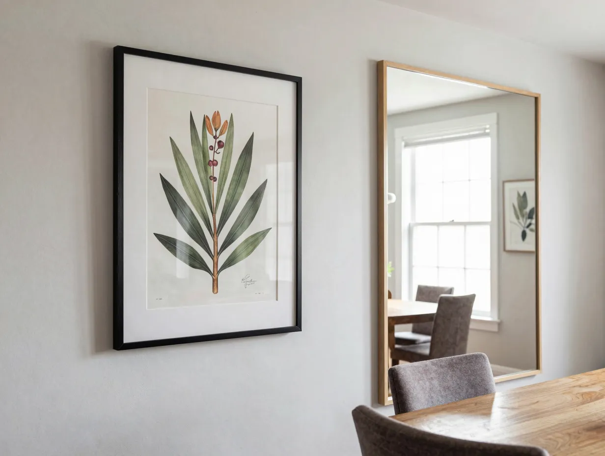 Style the walls with art and mirrors strategically