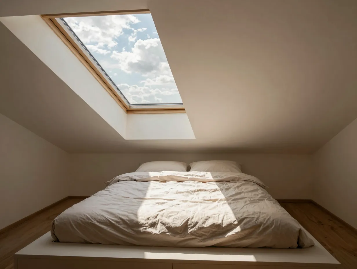 Install skylights or rooflights to flood the room with natural light
