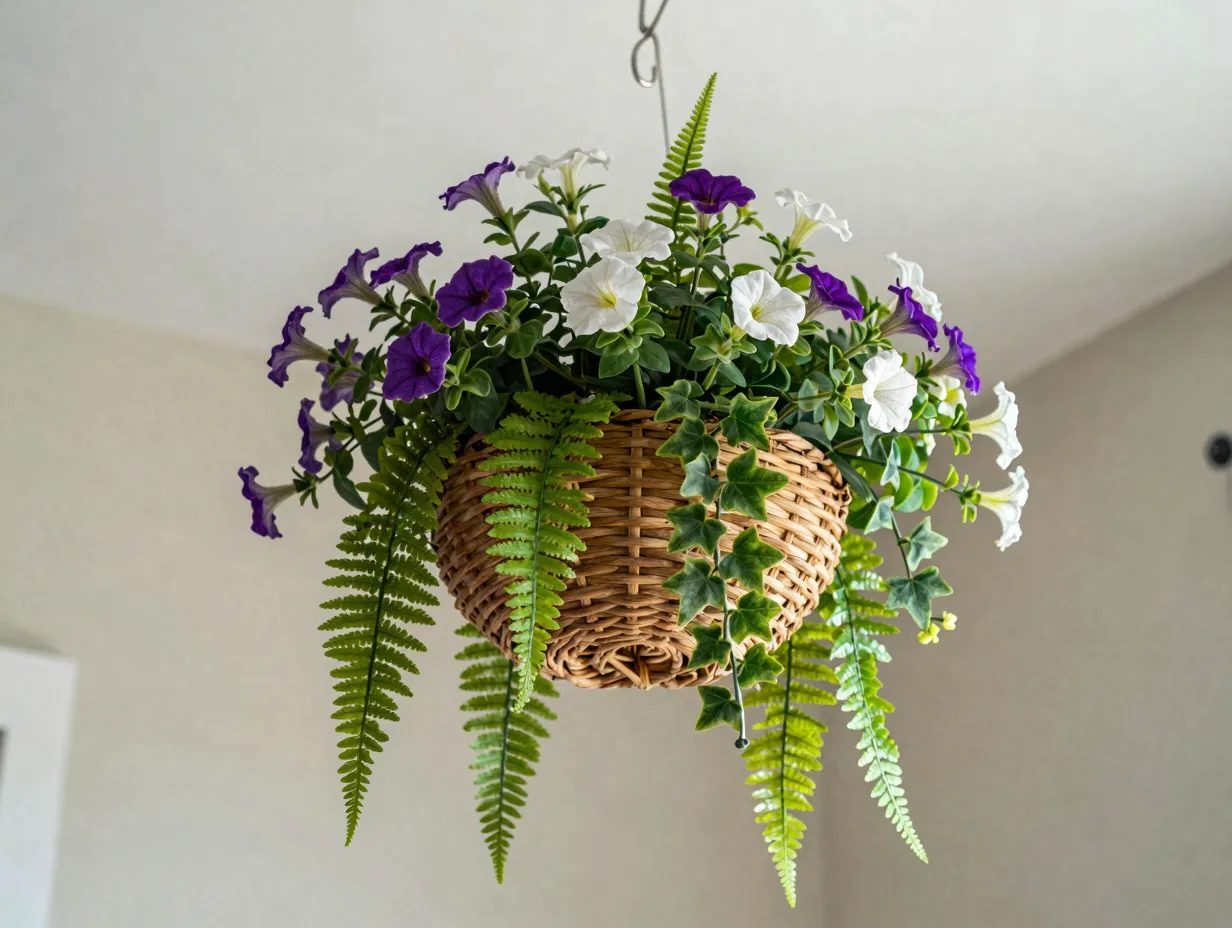 Utilize hanging flower baskets