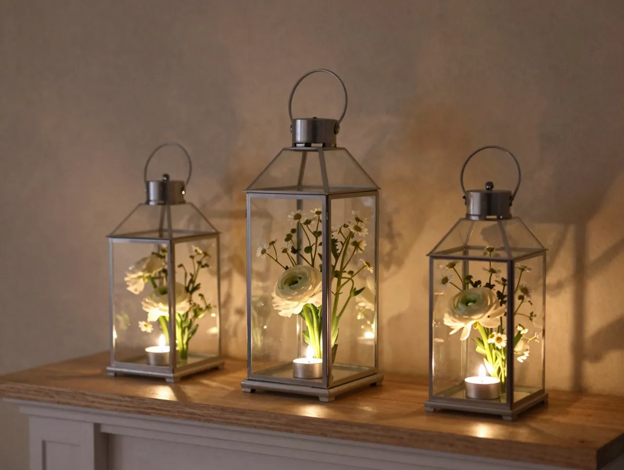 Decorate with flower filled lanterns