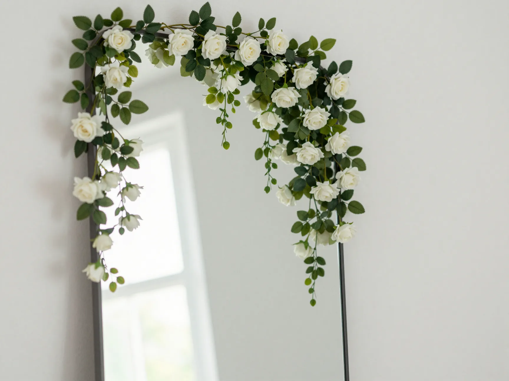 Enhance mirrors with floral decor