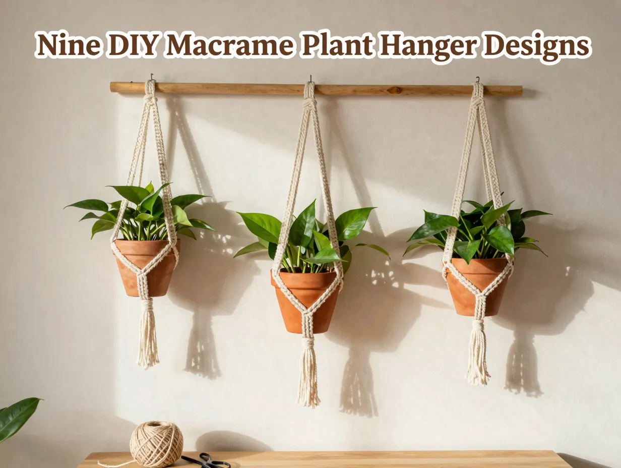 Nine diy macrame plant hanger designs