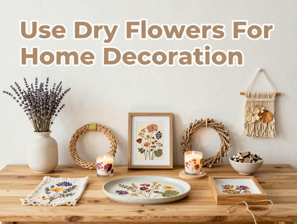 Use dry flowers for home decoration