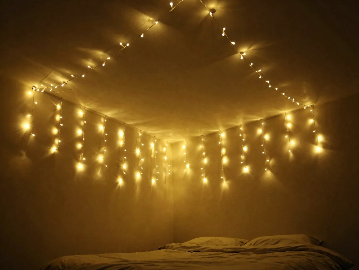 5 fairy light canopy or wall installation