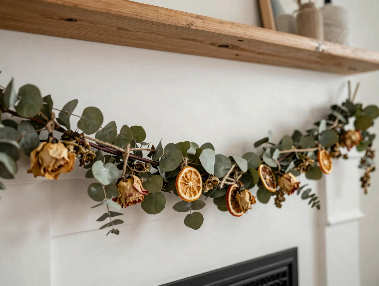 Dried flower garlands
