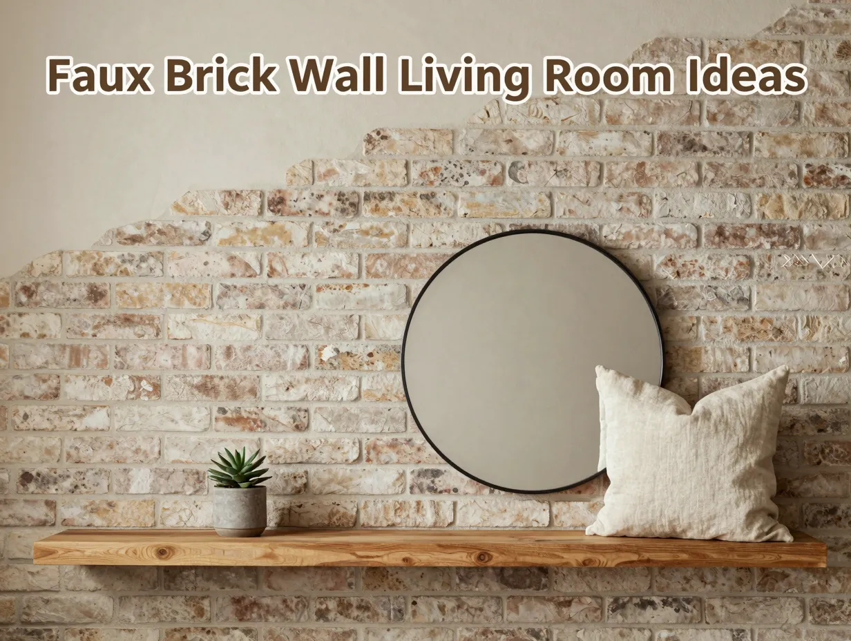 Faux brick wall living room ideas