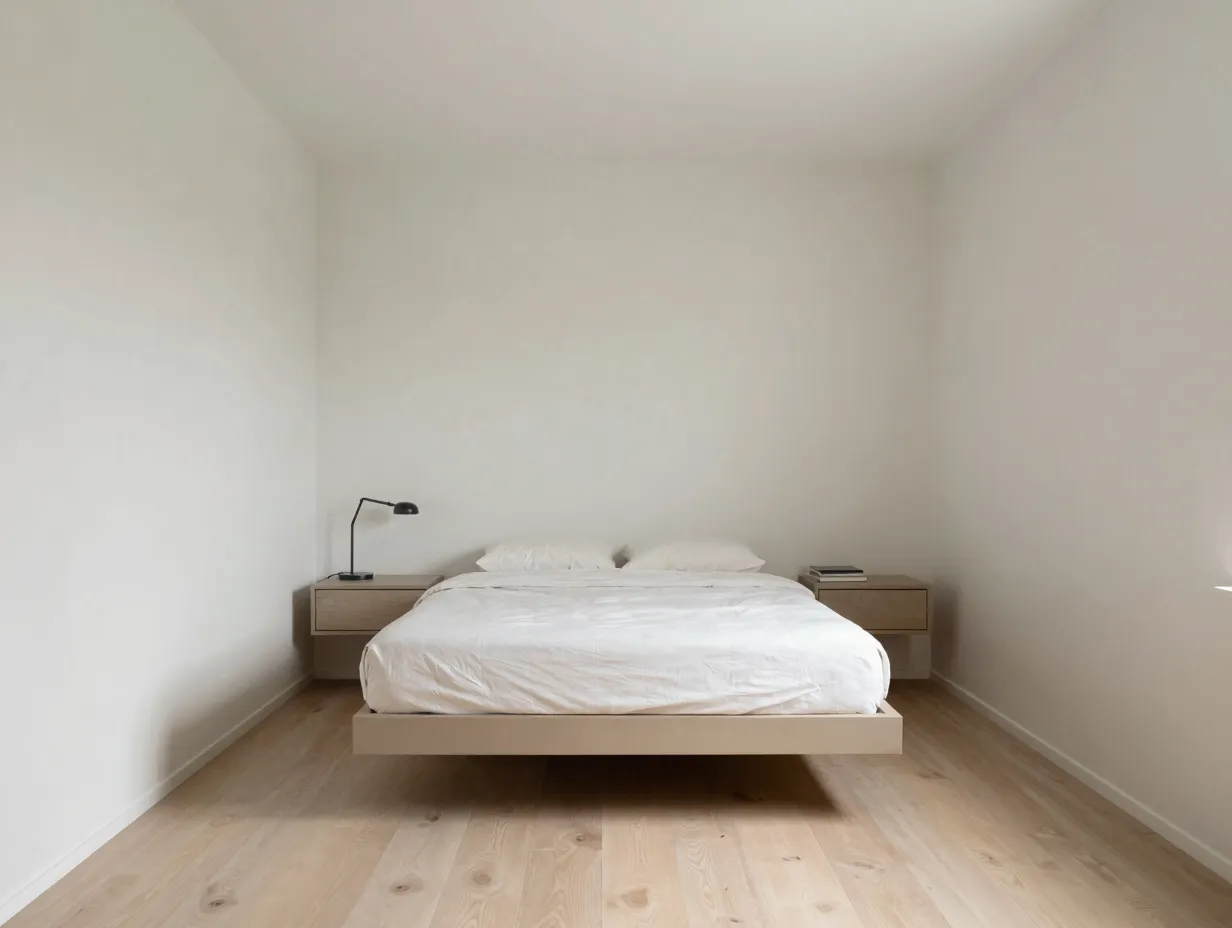 Install floating nightstands and wall mounted furniture