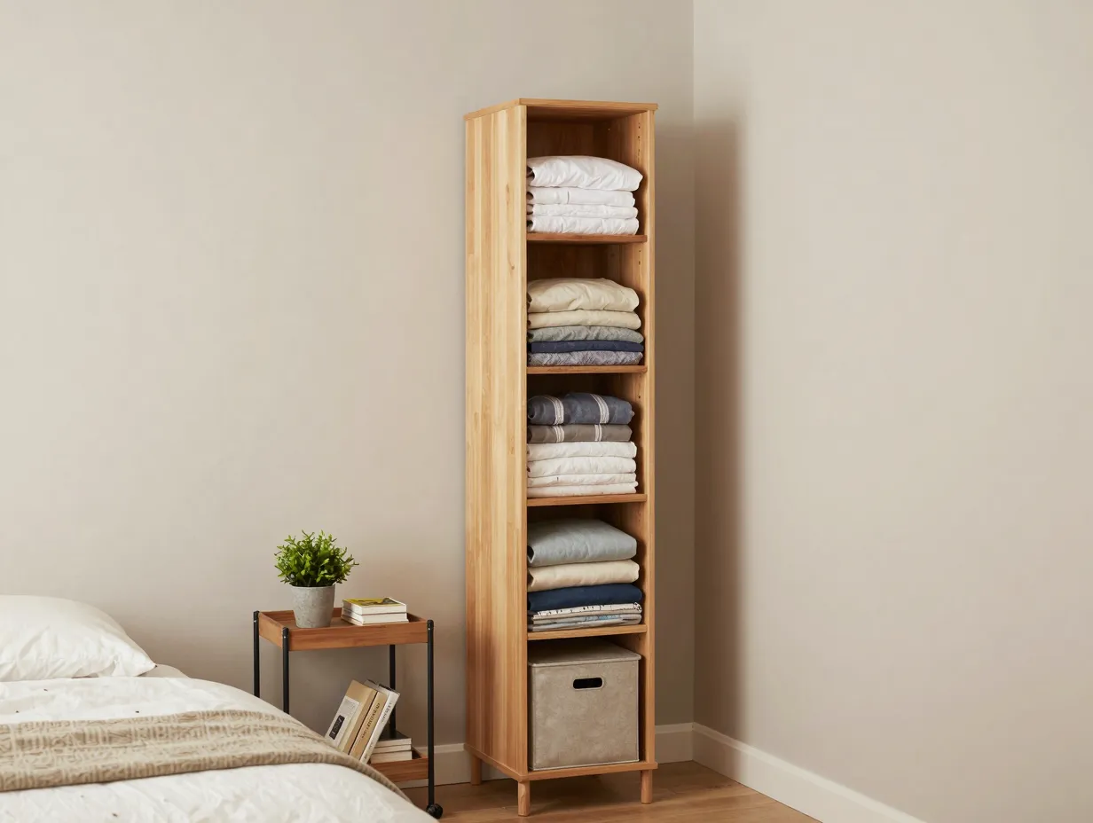 Use slim storage solutions to maintain a clean aesthetic