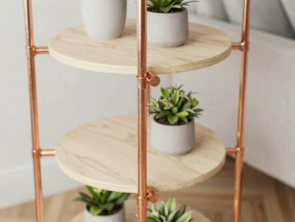 Copper pipe plant stand