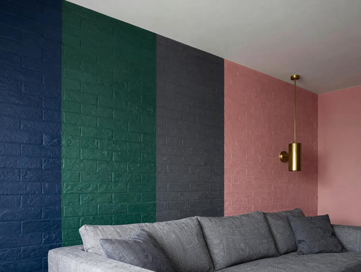 Painted faux brick for a modern bold twist