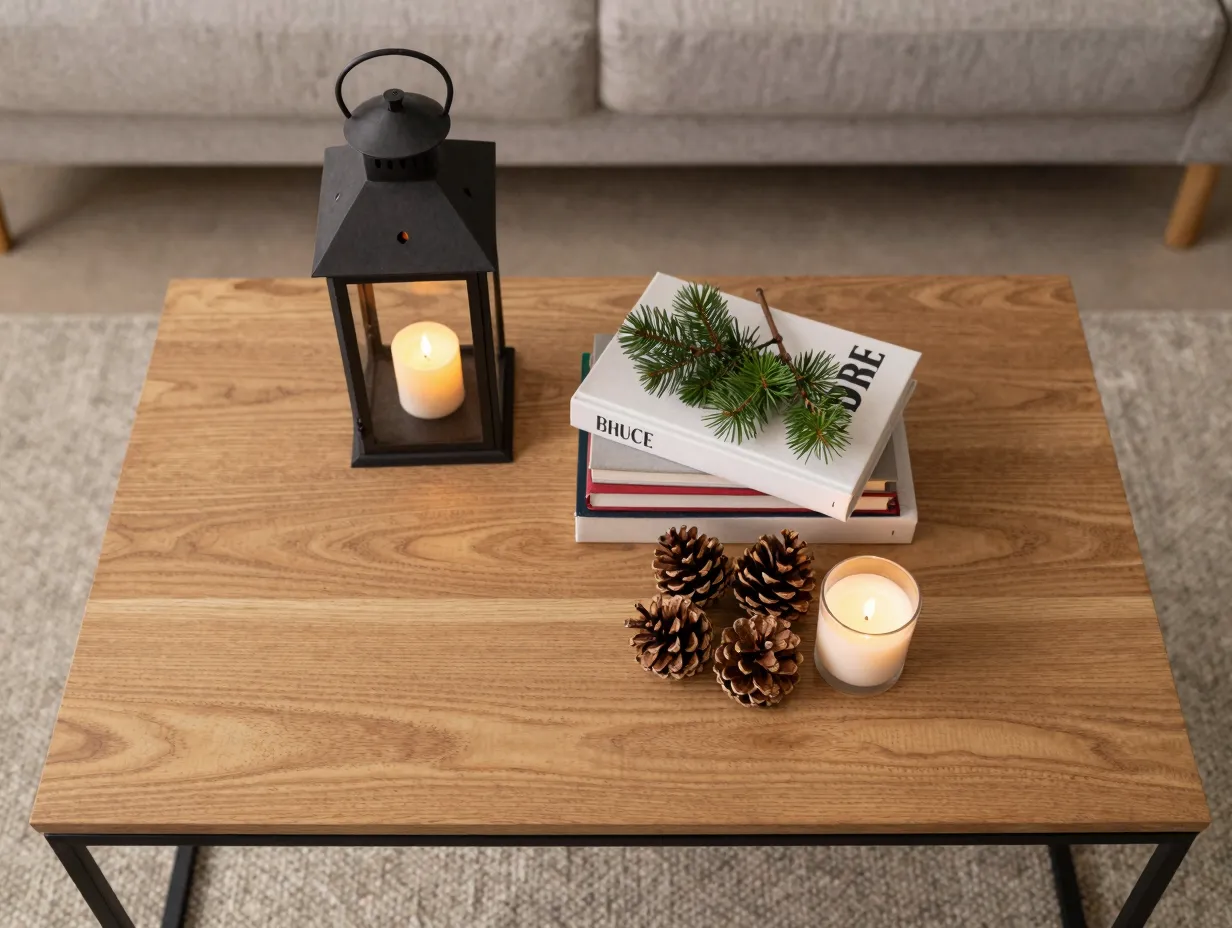 Style your coffee table as a festive centerpiece
