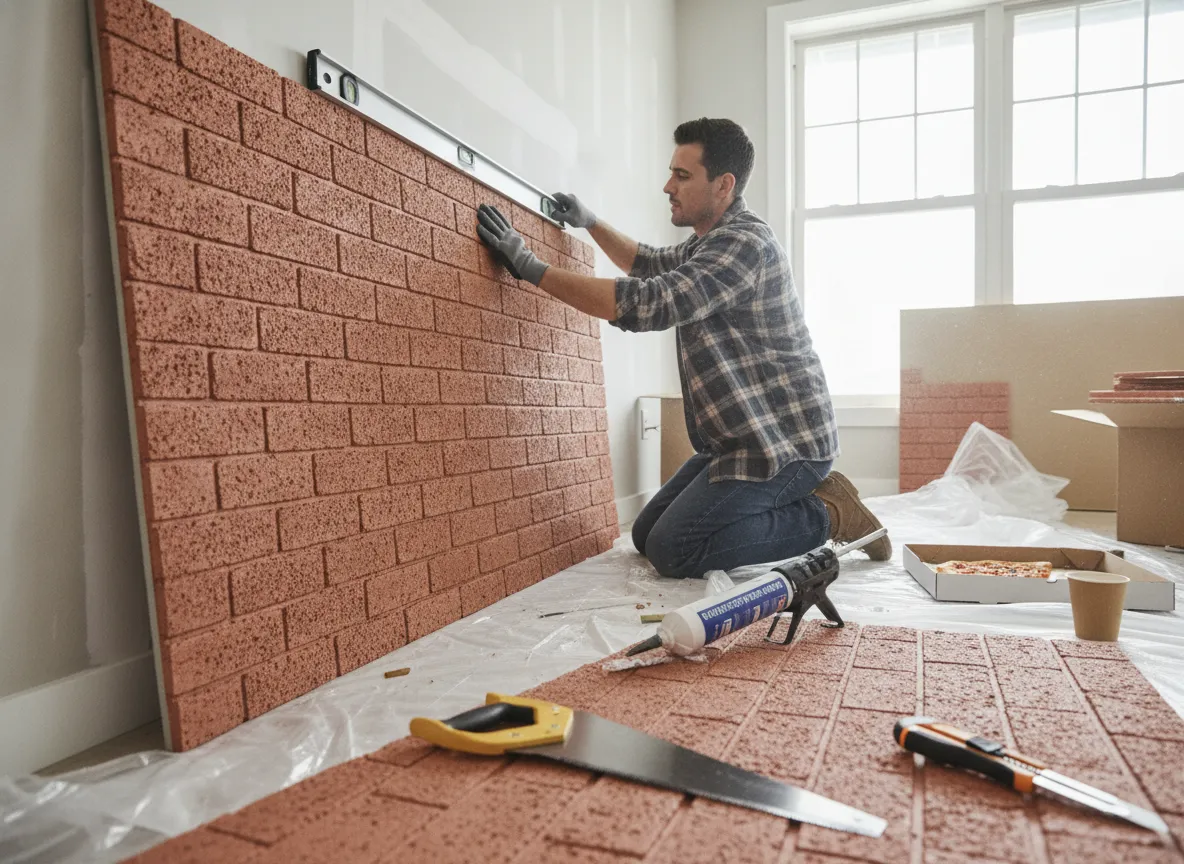 Faux brick panels for fast cost effective installation